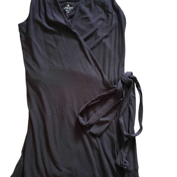Athleta Black Assymetrical Wrap Dress XS - Picture 4 of 7